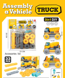 Children's Assembling Engineering Vehicle Detachable Screw Combination Disassembly Toy Boy Car DIY