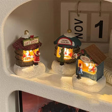 Christmas Gift Home Decoration Resin LED Micro-Landscape Santa Claus House Craft Ornament Newest Chirtmas Desktop Decoration
