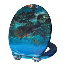 Sainos Universal Wc Seat with Soft Close Toilet Seat Cover Wood Toilet Lid Toilet Seat Many Colorful Motifs Toilet Topper
