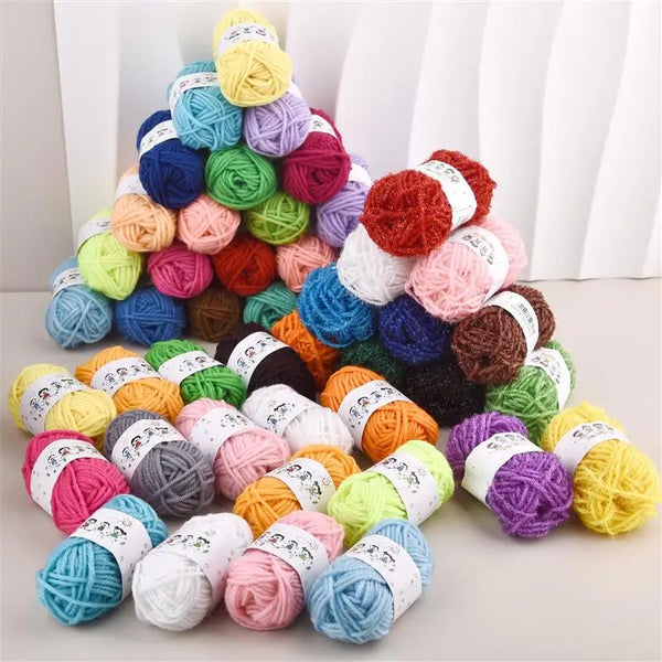 12 colores/set de hilo suave de buena calidad para tejer a mano, hilo de algodón y lana suave y cálido para tejer y ganchillo a mano