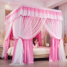 Three-door Shading Quadrate Mosquito Net Double Layers Bed Curtain Canopy Tents with Frame Princess Romantic Home Decoration