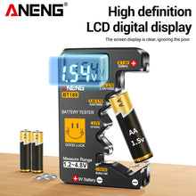ANENG BT189 battery tester can measure AA/AAA/C/D/9V/button battery  household LCD display power  high-precision display tester
