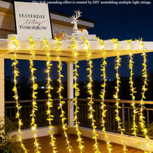 2M 20LED Willow Curtain Copper Wire String Light Imitation Leaf Battery Box Powered Constant Brightness Decorative Light String