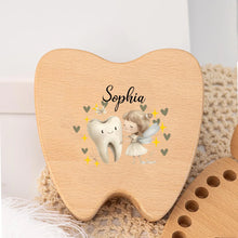 Caja de recuerdo para dientes personalizada, regalo para baby shower, caja para guardar el primer corte de pelo y dientes, regalo personalizado, caja de madera para el Hada de los Dientes