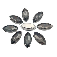 Horse Eye Shape Glass Rhinestones With Claw Marquise Sew On Stone Strass Diamond Silver Metal Base Crystals For Needlework