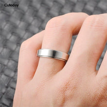 Anillos giratorios antiestrés, color negro y plateado, de acero inoxidable, anillos giratorios para ansiedad, joyería para hombres y mujeres
