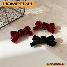 2pcs Black Bow Small Grab Clip Women's Autumn And Winter Vintage Velvet Bangle Clip Hair Clip Style Princess Hair Clip Headwear