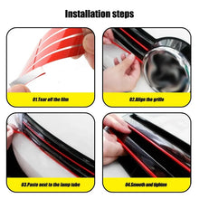 Car Front Hood Reflective Sticker Grille Moulding Red Decoration Strip Sticker Waterproof Car Exterior Reflective Sticker Decals