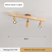 2025 Nordic Walnut Wood Ceiling Chandelier For Living Room Dining Room Aisle Entrance Corridor Lamps With Spotlights For Wall Pi