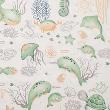 New pink green marine animal print cotton fabric for sewing craft cloth quilting baby dress tecido diy patchwork handmade tissu