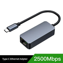 Type C To RJ45 Ethernet Adapter 2500Mbps USB 3.0 RJ45 Network Card 100/1000/2500Mbps Lan Internet Cable For MacBook Laptop PC