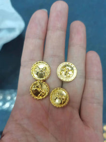 Vintage Gold Metal Shank Buttons, 10 Pcs Round Buttons for Suits and Coats - image 30