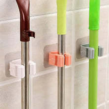 Adhesive Multi-Purpose Hooks Kitchen Bathroom Wall Mounted Mop Organizer Holder Brush Broom Organizer Holder Strong Hanger