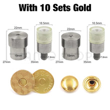 10sets/lot 14-18mm Rivets Magnetic Buttons Fasten Leather Craft Mould Fastener Snaps Installation Punch Tool Mould Accessories