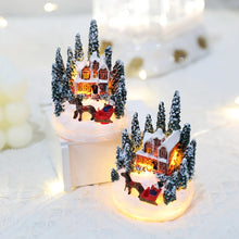 Christmas LED Light Ornaments Santa Castle Snow House Luminous Crafts 2024 New Year Kid Gift Xmas Party Home Decor