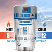 20Oz R2-D2 Robot Print Stainless Steel Vacuum Double Walled Insulated Tumbler with Straw and Lid Keep Cold Hot drink Car Cup