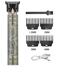 Men's T9 Vintage Carving Hair Clipper Portable USB Cleaning Barber Hair Cutting Machine Professional Hair Trimmer Boyfriend Gift
