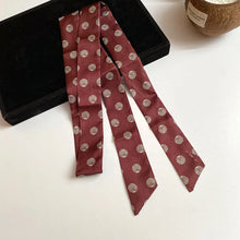 140*4cm Polka Dot Chokers Neck Scarves for Women Black White Narrow Long Ribbon Neck Chain Adjustable Knot Lady Accessories K