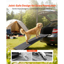 SucceBuy Dog Ramp for Cars Folding Pet Ramps for Dogs Pet Stair Ramp with Non-Slip Oxford Fabric Portable Dog Car Ramps for SUV