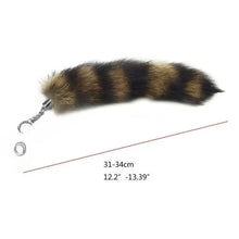 25cm Cute Fox-Racoon Tail Keychain Fur Pendant Key-Chain Bags Charm Keys-Holder Couple Keyrings for Backpack Car Decoration