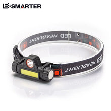 Outdoor Waterproof Camping Fishing Mining Lantern Headlight COB LED Headlamp Torch Rechargeable Headwear Flashlight With Magnet