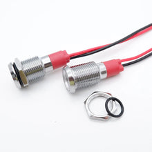1pcs Metal Indicator Light 6mm 8mm 10mm 12mm LED Light Black Silver  with Wire 3V 5V 6V 12V 24V 110V 220V Red Yellow Blue Green