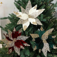 Christmas Flowers Decoration High-gloss Sequins Christmas Tree Ornaments Glittery For Xmas New Year Wedding Party Wreath Decor