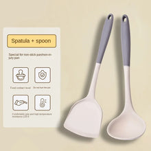Dual Color Spatula Set Silicone Long Handle Kitchen Utensil Set Soup Spoon Heat-resistant Cooking Tool