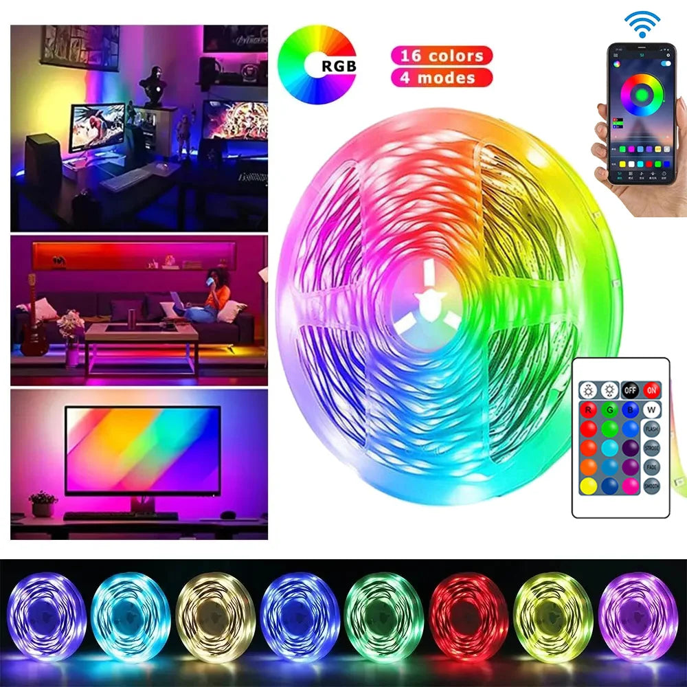 USB RGB LED Strip Lights with App Control, 5050 Color Changing TV Backlight