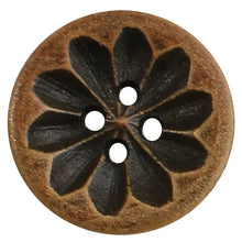 20 botones de madera de 18 mm, color marrón oscuro, estilo vintage con tallados intrincados; ideales para camisas, cárdigans, suéteres y blazers de manualidades.