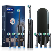 Rotating Electric Toothbrush 3 Modes USB Fast Rechargeable Rotary Electric Toothbrush with Timer Travel Case and 8 Brush Heads