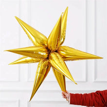 8/10/12Pcs Silver Gold Rose Red Blue Star Starburst Foil Balloons Cone Foil Balloons Birthday Wedding Christmas  Party Decor