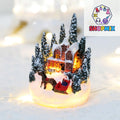 Christmas LED Light Ornaments Santa Castle Snow House Luminous Crafts 2024 New Year Kid Gift Xmas Party Home Decor