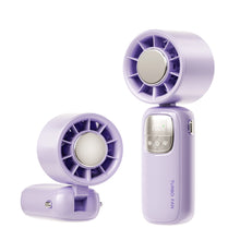 2025 New Creative Digital Display Mini Electric Fan Hanging Neck Handheld Fan Portable Turbo High-speed Folding Ice Cooling Fan