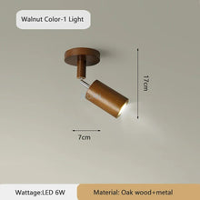 2025 Nordic Walnut Wood Ceiling Chandelier For Living Room Dining Room Aisle Entrance Corridor Lamps With Spotlights For Wall Pi