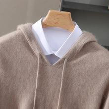 LHZSYY 100% Pure Mink Cashmere Hooded Sweater Men's Hooded Knitted Pullover Business Casual Loose Hoodie Autumn Bottoming Shirt