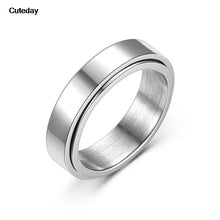 Anillos giratorios antiestrés, color negro y plateado, de acero inoxidable, anillos giratorios para ansiedad, joyería para hombres y mujeres