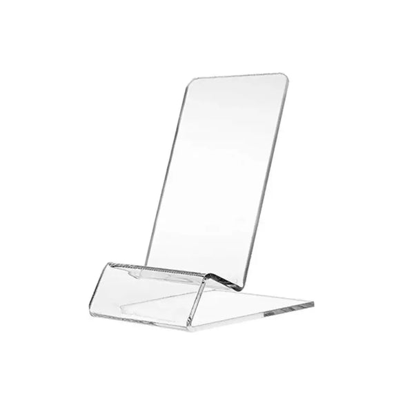 Nuevo soporte portátil de acrílico para teléfono, estante transparente, soporte de exhibición, organizadores de escritorio, accesorios de oficina, soporte para teléfono móvil