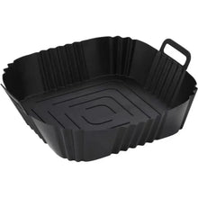 Revestimiento de silicona reutilizable para freidora de aire cuadrado de 22 cm, cesta antiadherente para freidora de aire con asas, accesorios de bandeja para hornear de silicona