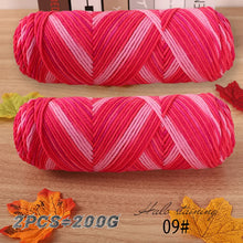 2 PCs Colorful 5-strand Dyed Milk Cotton Baby Sweater Yarn Self Woven Scarf Medium Thick Handmade DIY Woven Crochet Material Bag