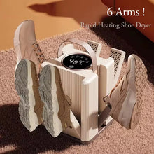 Secador de zapatos plegable de seis brazos ZaiXiao, secador eléctrico de zapatos y botas con control de tiempo, calentador de zapatos doméstico, calentador portátil para calcetines