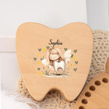 Caja de recuerdo para dientes personalizada, regalo para baby shower, caja para guardar el primer corte de pelo y dientes, regalo personalizado, caja de madera para el Hada de los Dientes