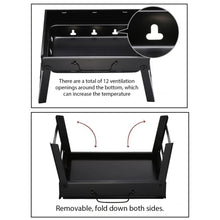1Set Barbecue Charcoal Stove Portable Foldable Steel BBQ Grills  for Outdoor Grilling Cooking Camping Hiking Picnics Tailgating
