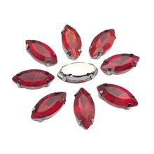 Horse Eye Shape Glass Rhinestones With Claw Marquise Sew On Stone Strass Diamond Silver Metal Base Crystals For Needlework