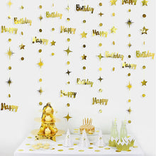 Gold 45th 40th 50th Happy Birthday Paper Banner Decoration Hanging Birthday Number Circle Twinkle Star Garland Streamer Backdrop