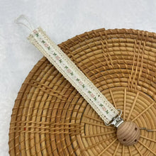 Cadena de madera para chupete de bebé con estampado de flores, soporte para chupete, protector, colgante para dentición, accesorios para bebé
