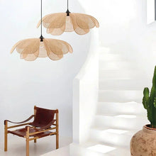 2025 Rattan Weaving Hanging Lamps For Ceiling Wicker Lamp Petals Pendant Lights Flower Japan Style Chandelier Loft Home Decorati