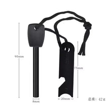 Portable outdoor flint, equipped with outdoor survival tools such as magnesium sticks, firearms, wooden handles, and flint stick