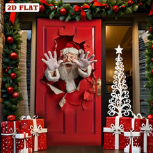 Christmas Theme 2D Background Polyester Banner Door Hanging Party Santa Claus Fun Designs Home Garden Christmas Party Decor Gift