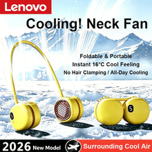 Lenovo Neck-Worn Fan Portable Wearable Personal Fan USB-Charged With 5 Speeds Foldable Cooling Fan for Students Children
